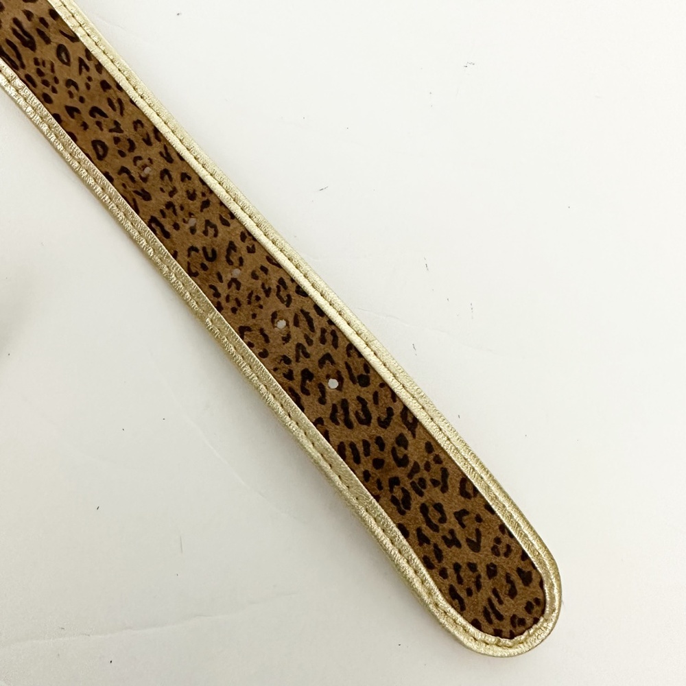 vintage Accessories by Pearl metallic gold & leopard suede BELT ladies LARGE - Picture 7 of 10